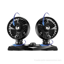 Ventilateur portable à double tête ventilateur de refroidissement de voiture USB